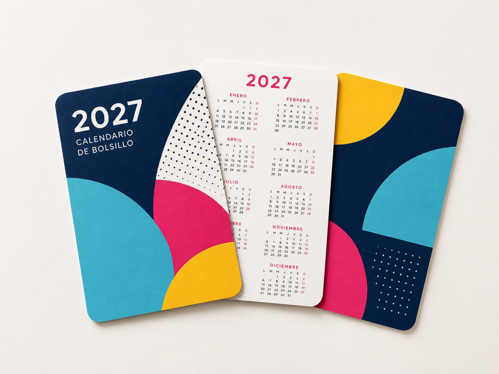 Calendario personalizado 2027 - Calendario de bolsillo