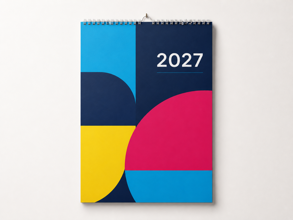 Calendario personalizado 2027 - Calendario de pared Wire-O